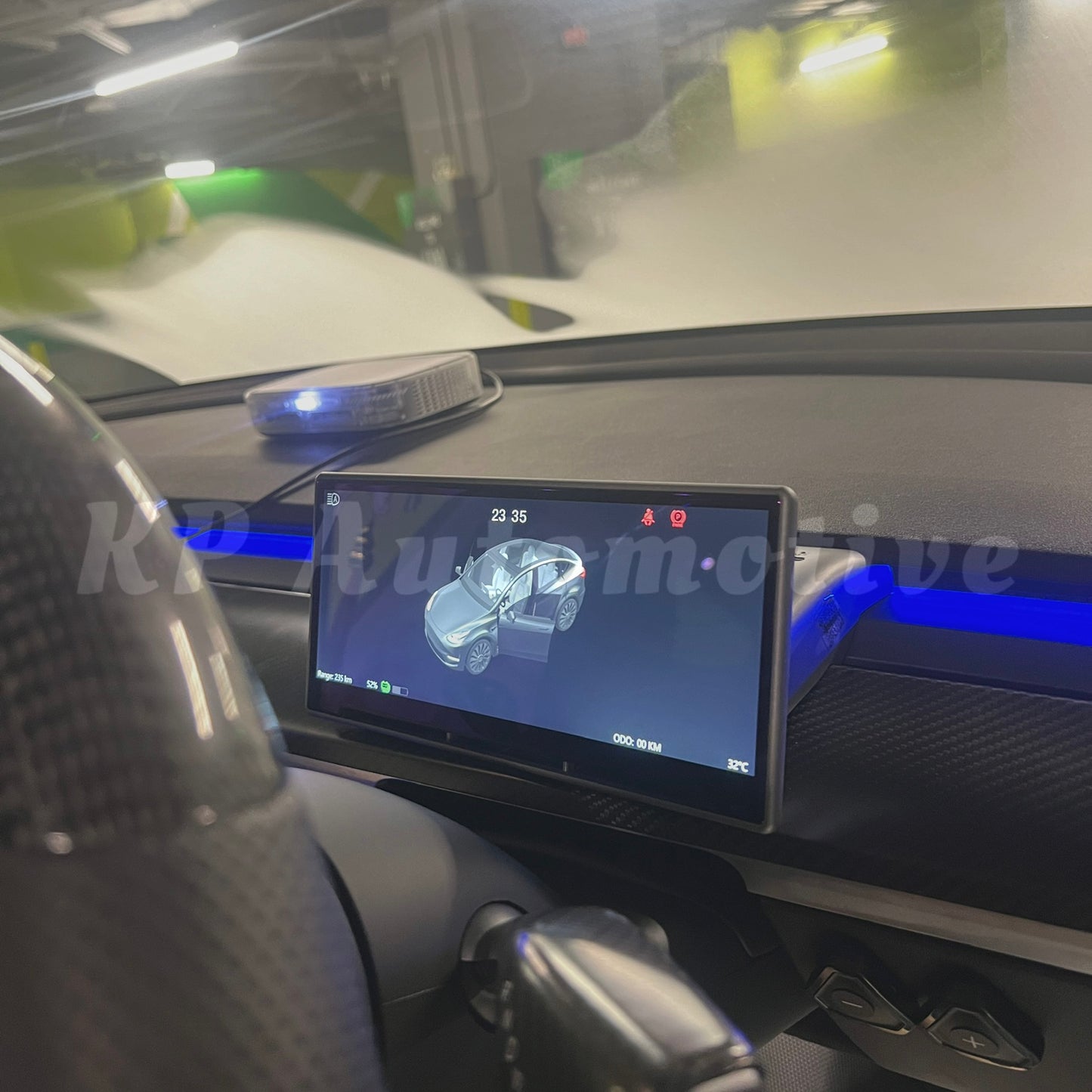 T9 CarPlay 儀表板顯示屏,帶氣流通風口,適用於 Tesla Model 3/Y