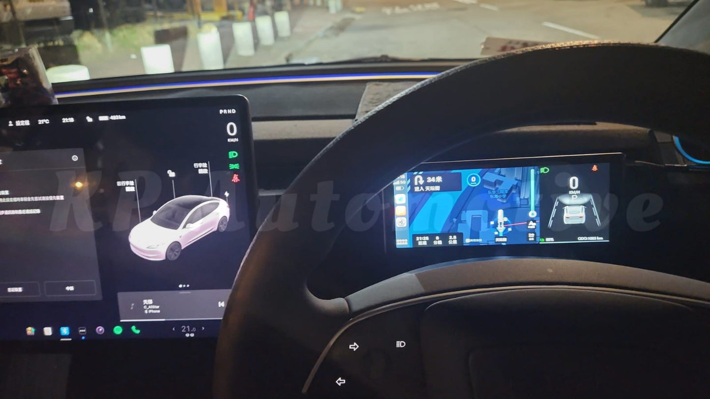 適用於 Model 3 Highland 的 T6 CarPlay 方向盤觸控螢幕顯示器