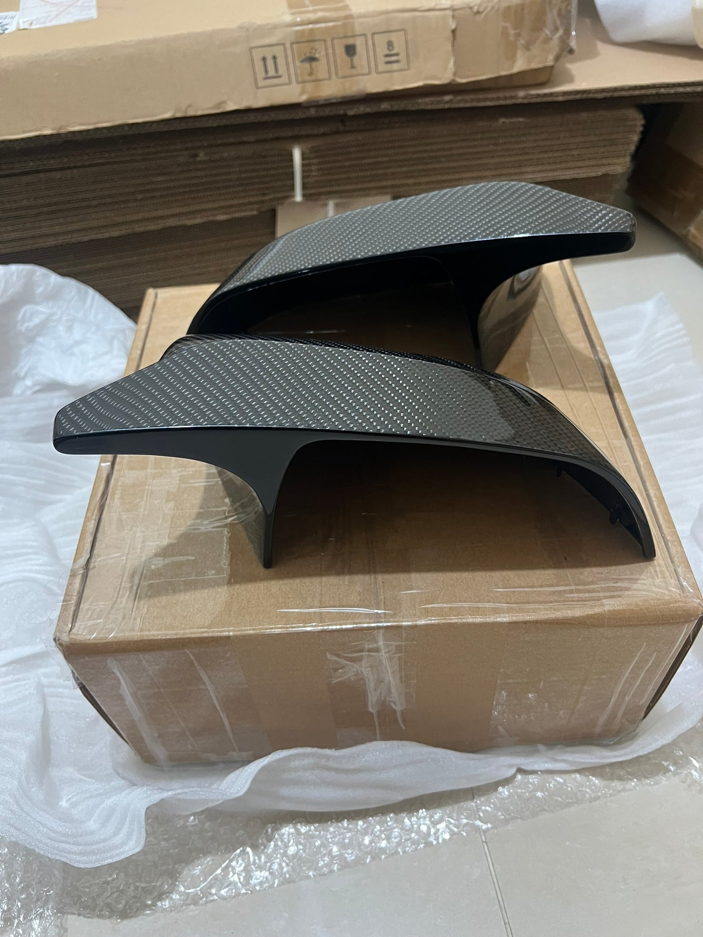 KPA Model 3 M-Style Carbon Fiber Mirror Cap Replacements (Gloss Finish)