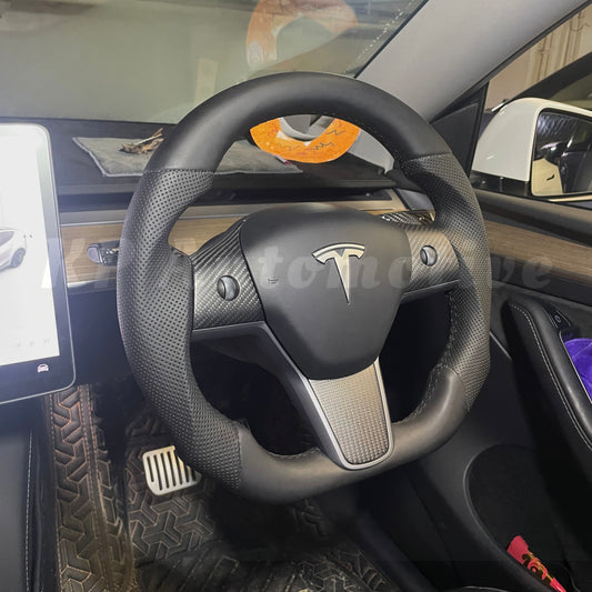 Model Y Perforated Leather Steering Wheel - Steering Wheel Only