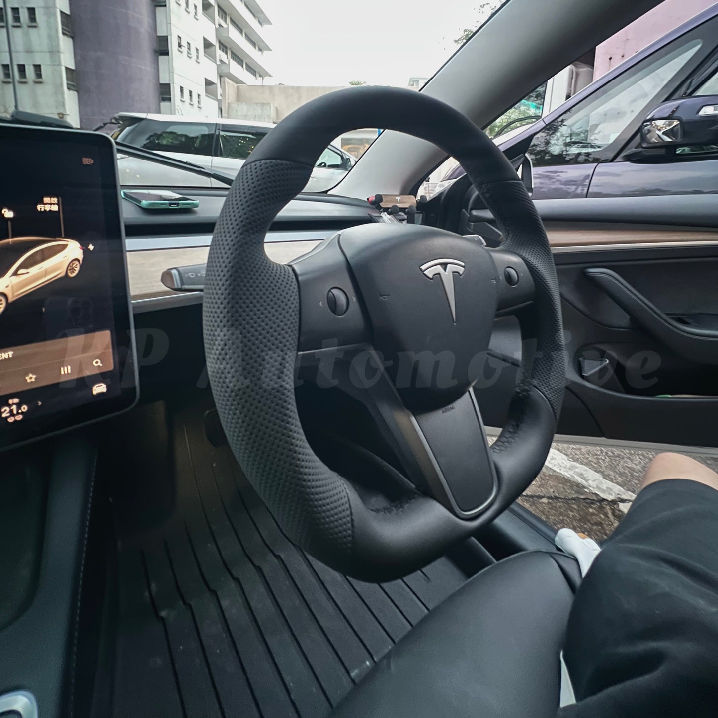 Model 3 Perforated Leather Steering Wheel - Steering Wheel Only